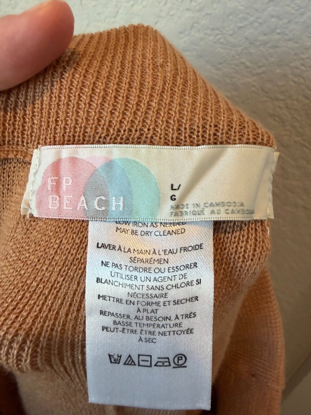 FP Beach Brown Freya Knit Barrel Leg Pants Size Large - Picture 5 of 6